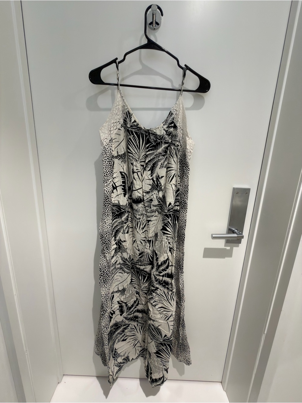 Aerie Black & White Tropical Print Maxi Dress